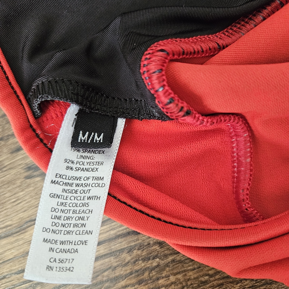 Matching Gym Set: Medium Ruched Red Bralette & Small Ruched Biker Short Set - Picture 9 of 9